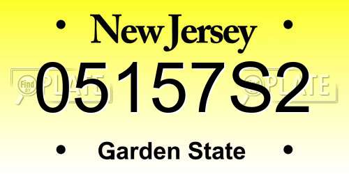 05157S2 New Jersey License Plate