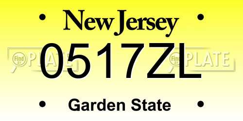 0517ZL New Jersey License Plate