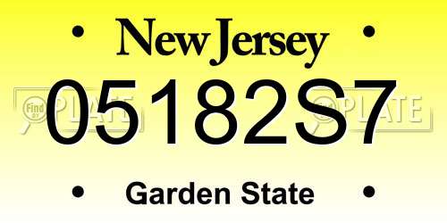 05182S7 New Jersey License Plate