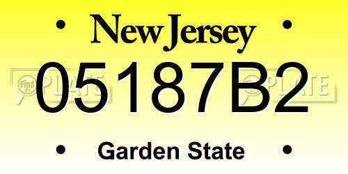 05187B2 New Jersey License Plate