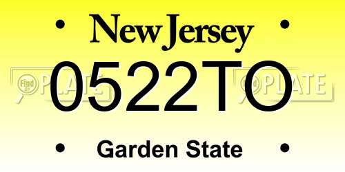 0522TO New Jersey License Plate