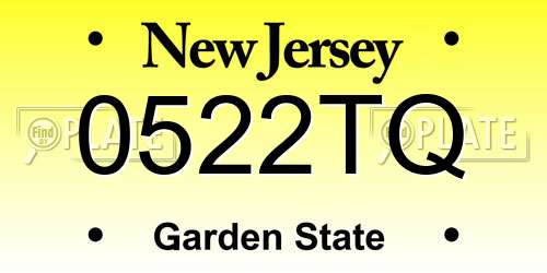 0522TQ New Jersey License Plate