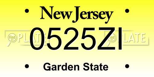 0525ZI New Jersey License Plate