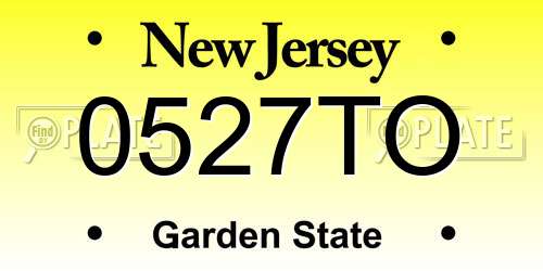 0527TO New Jersey License Plate