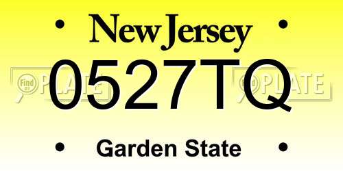 0527TQ New Jersey License Plate