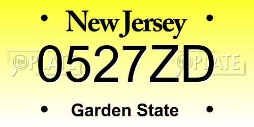 0527ZD New Jersey License Plate