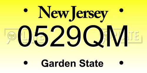 0529QM New Jersey License Plate