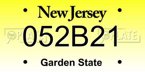 052B21 New Jersey License Plate