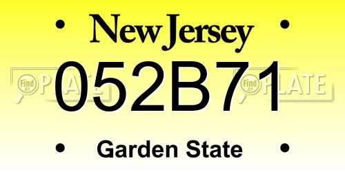 052B71 New Jersey License Plate
