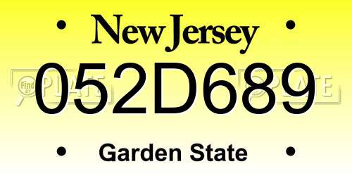 052D689 New Jersey License Plate