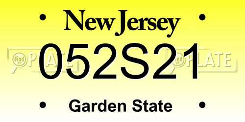 052S21 New Jersey License Plate
