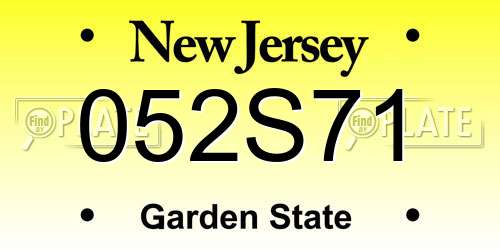 052S71 New Jersey License Plate