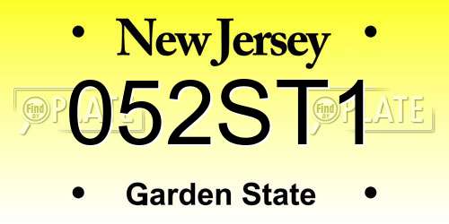 052ST1 New Jersey License Plate