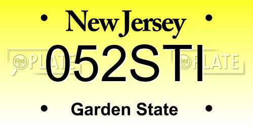 052STI New Jersey License Plate