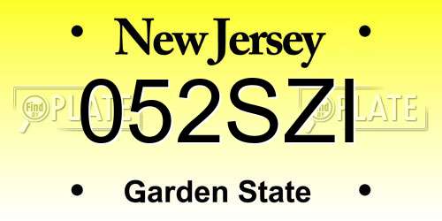 052SZI New Jersey License Plate