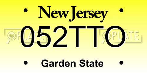 052TTO New Jersey License Plate