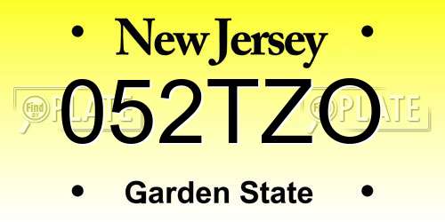 052TZO New Jersey License Plate