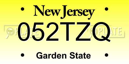 052TZQ New Jersey License Plate