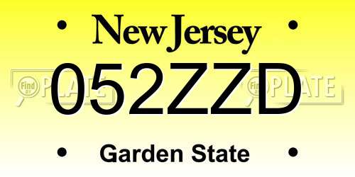 052ZZD New Jersey License Plate