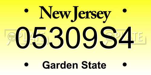05309S4 New Jersey License Plate