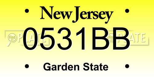 0531BB New Jersey License Plate