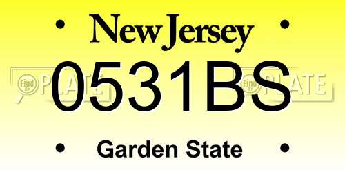 0531BS New Jersey License Plate