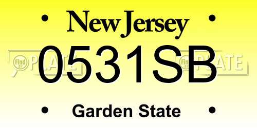 0531SB New Jersey License Plate