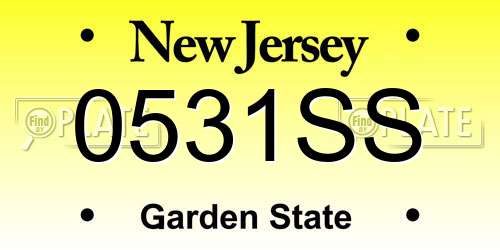 0531SS New Jersey License Plate