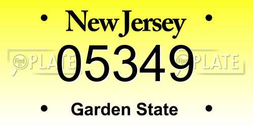 05349 New Jersey License Plate