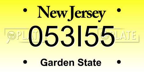 053I55 New Jersey License Plate