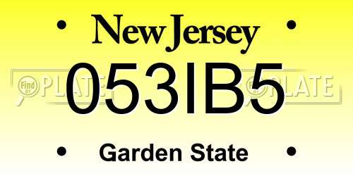053IB5 New Jersey License Plate