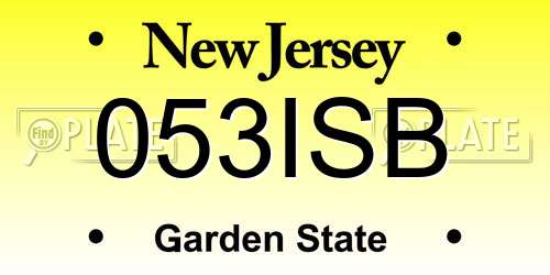 053ISB New Jersey License Plate