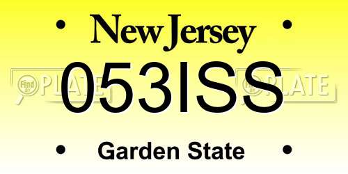 053ISS New Jersey License Plate