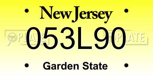 053L90 New Jersey License Plate
