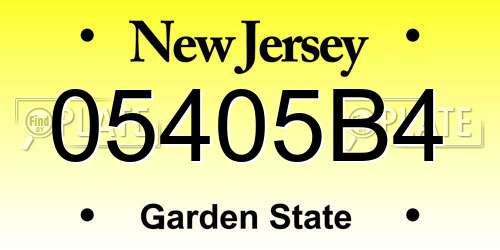 05405B4 New Jersey License Plate