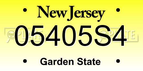 05405S4 New Jersey License Plate