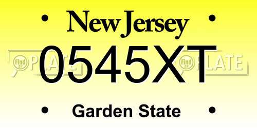 0545XT New Jersey License Plate