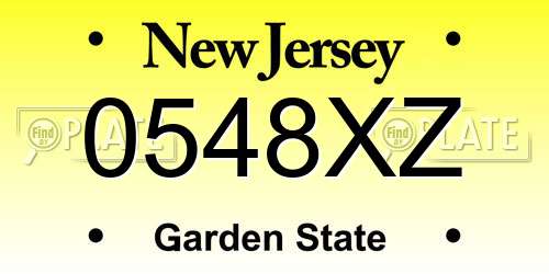 0548XZ New Jersey License Plate