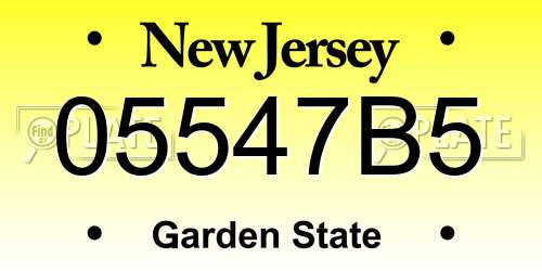 05547B5 New Jersey License Plate