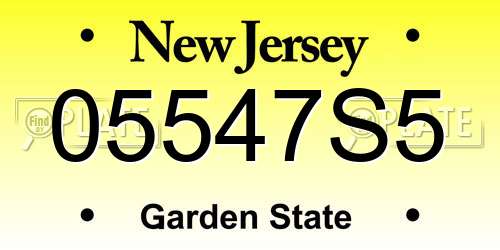 05547S5 New Jersey License Plate