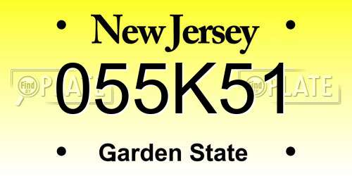 055K51 New Jersey License Plate