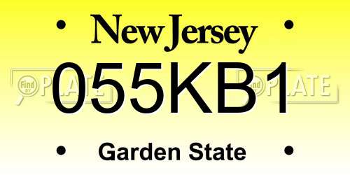 055KB1 New Jersey License Plate