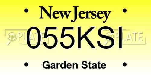 055KSI New Jersey License Plate