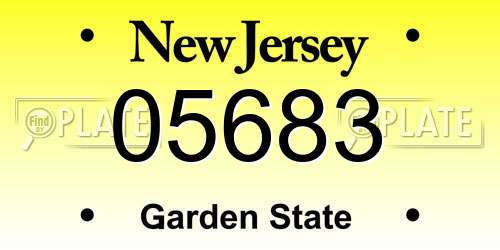 05683 New Jersey License Plate