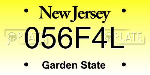 056F4L New Jersey License Plate