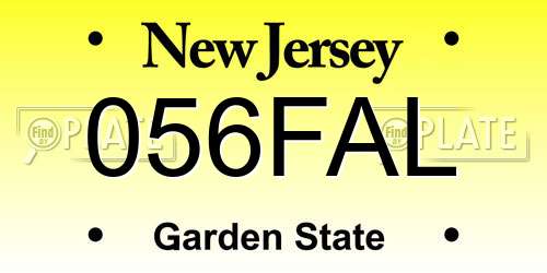 056FAL New Jersey License Plate