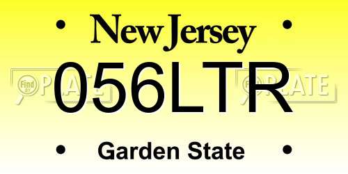 056LTR New Jersey License Plate