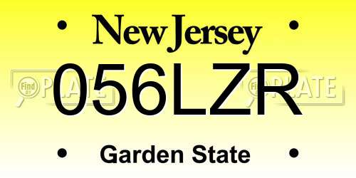 056LZR New Jersey License Plate
