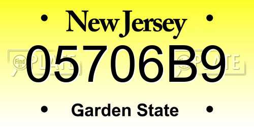 05706B9 New Jersey License Plate