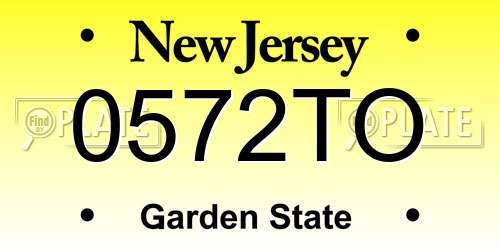 0572TO New Jersey License Plate